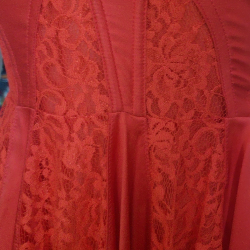 NEW GUESS Red Dancer Lace Detail Corset Dress - Picture 4 of 4